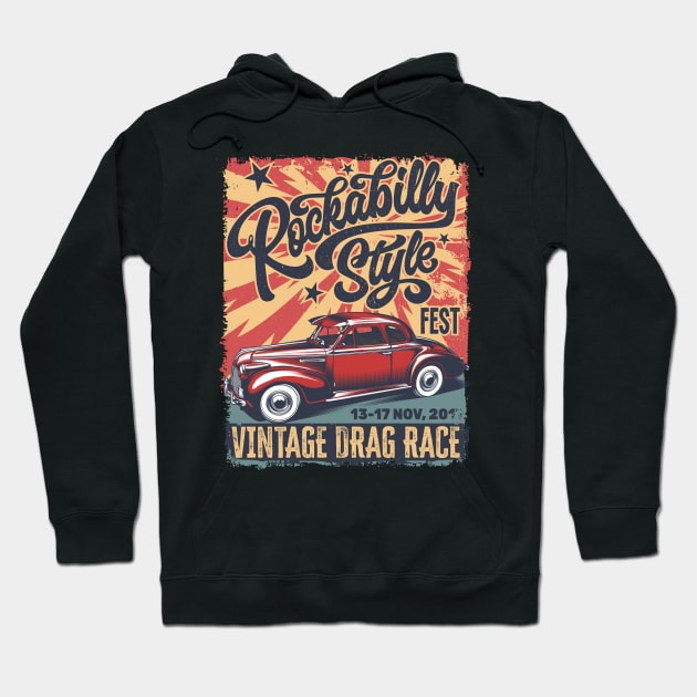 Rockabilly style Hoodie by Teefold